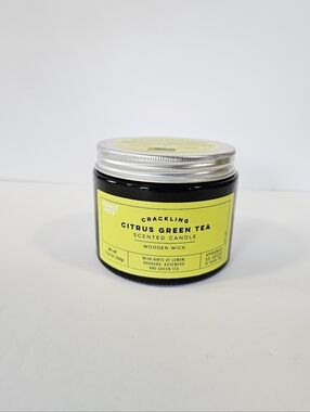 NEW Trader Joe's Limited Edition Citrus Green Tea Crackling Wooden Wick Candle